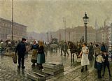 Paul Gustave Fischer Famous Paintings - The Fish Market at Gammelstrand Copenhagen